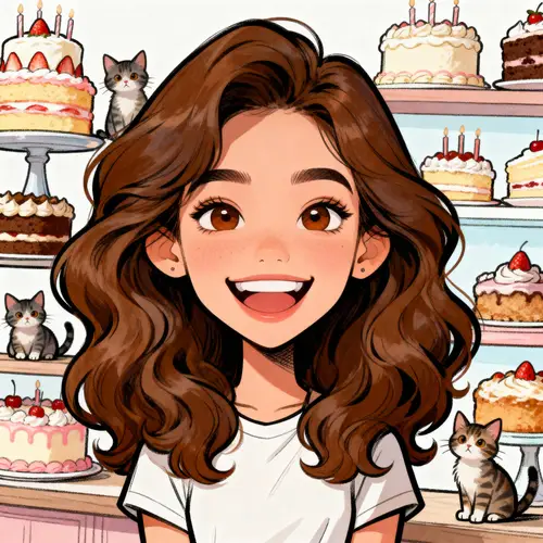 Playful Caricature Art of a Joyful Girl