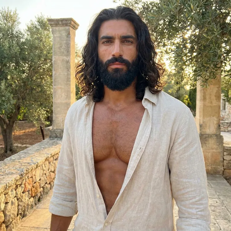 Muscular Middle-Eastern Man with Greek God Look