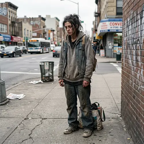 Impactful Image: Woman Depicting Harsh Reality of Drug Addiction