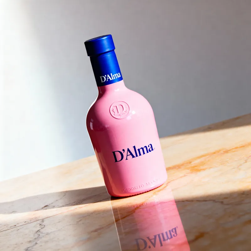 Elegant D’Alma Pink Bottle Still Life Photography