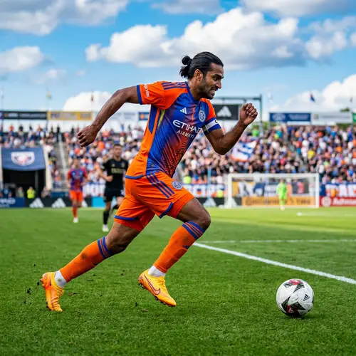 Dynamic South Asian Football Player in Action