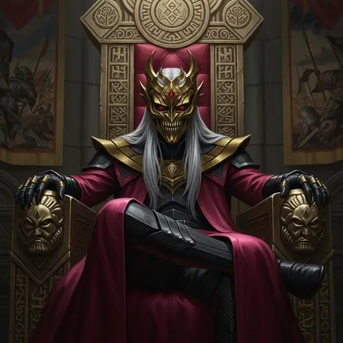 Deadly Handsome Character on Throne | Golden Mask