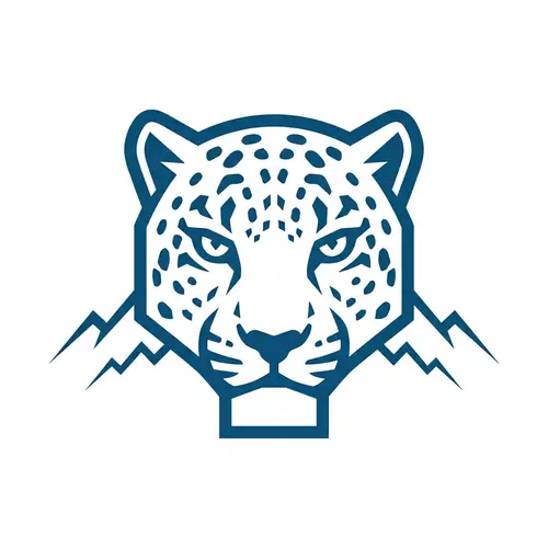 Minimalistic Snow Leopard Logo Design in Blue
