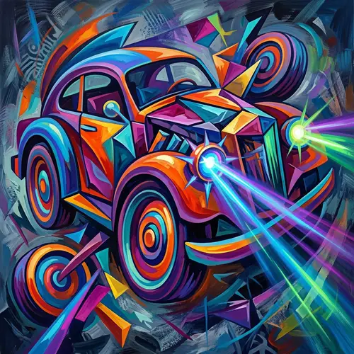 Abstract Car Art | Colorful Vehicle Design