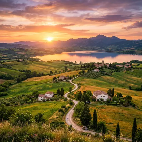 Tranquil Sunset in Idyllic Countryside | Province Photography