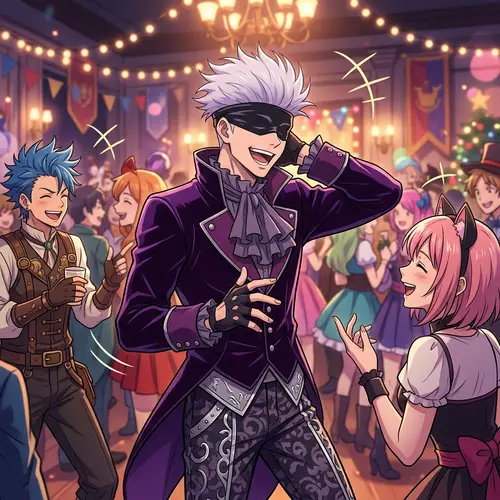 Gojo at Social Event in Anime Style Costume | Jujutsu Kaisen