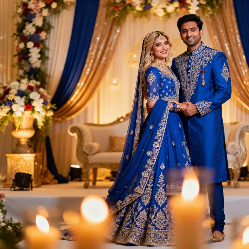 Romantic Royal Blue Wedding Attire Inspiration