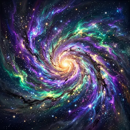 Vibrant Galaxy Abstraction | Cosmic Nebulas & Stars