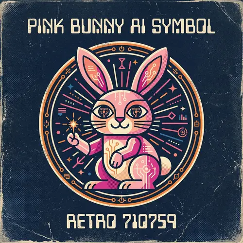Pink Bunny AI Symbol - More Retro