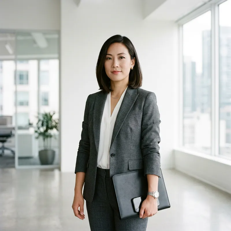 Confident Asian Businesswoman in Professional Attire | Success-themed Portrait