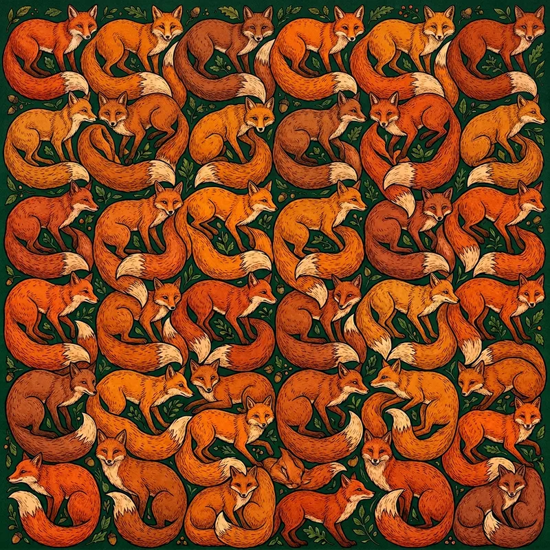 Intricate Fox Tessellation Art for Nature Lovers