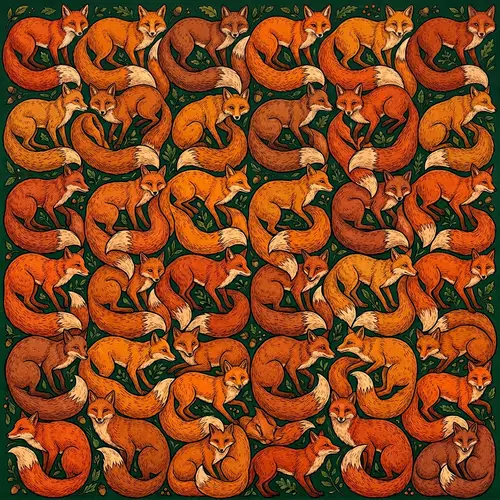 Intricate Fox Tessellation Art for Nature Lovers