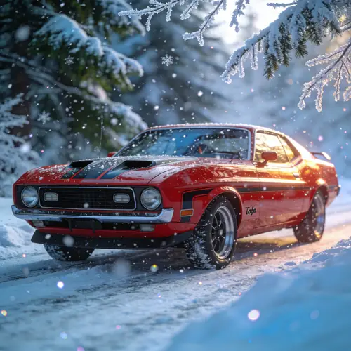 1971 Ford Torino Cobra in Winter Wonderland