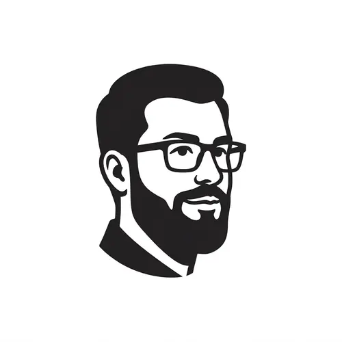 Bearded Man Silhouette Logo Design