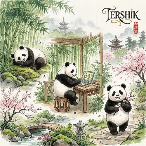 TERSHIK Panda Logo: Oriental Culture Panda Art