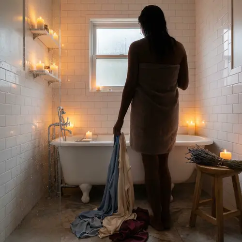Vulnerability in a Serene Bathroom Retreat