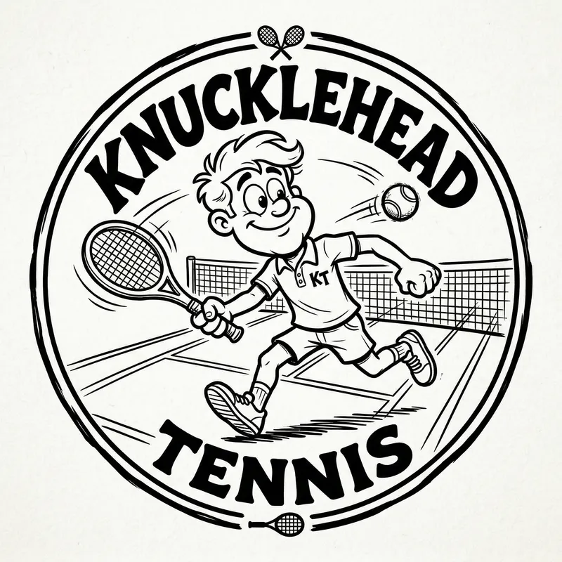 Knucklehead Tennis Logo Design - Cartoon Style