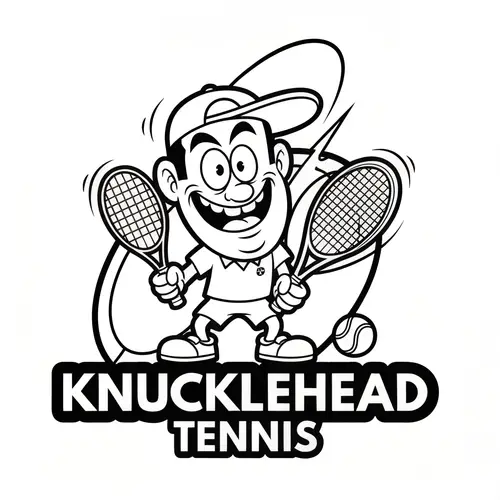 Knucklehead Tennis Logo Design - Cartoon Style