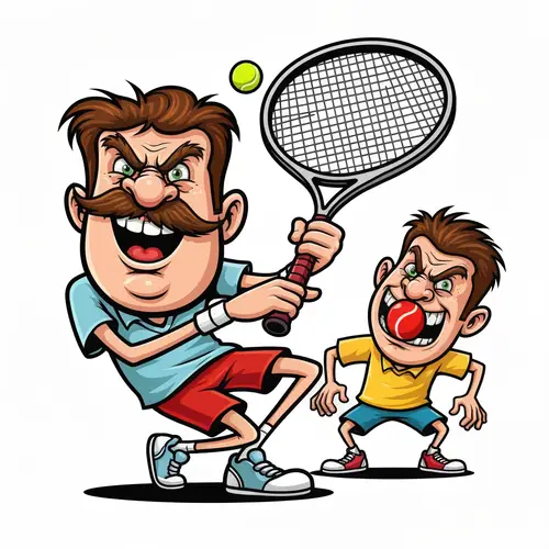 Knucklehead Men's Tennis Cartoon Logo Design