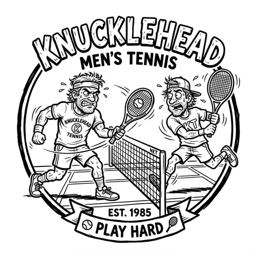 Knucklehead Men's Tennis Players Logo - Cartoon Design