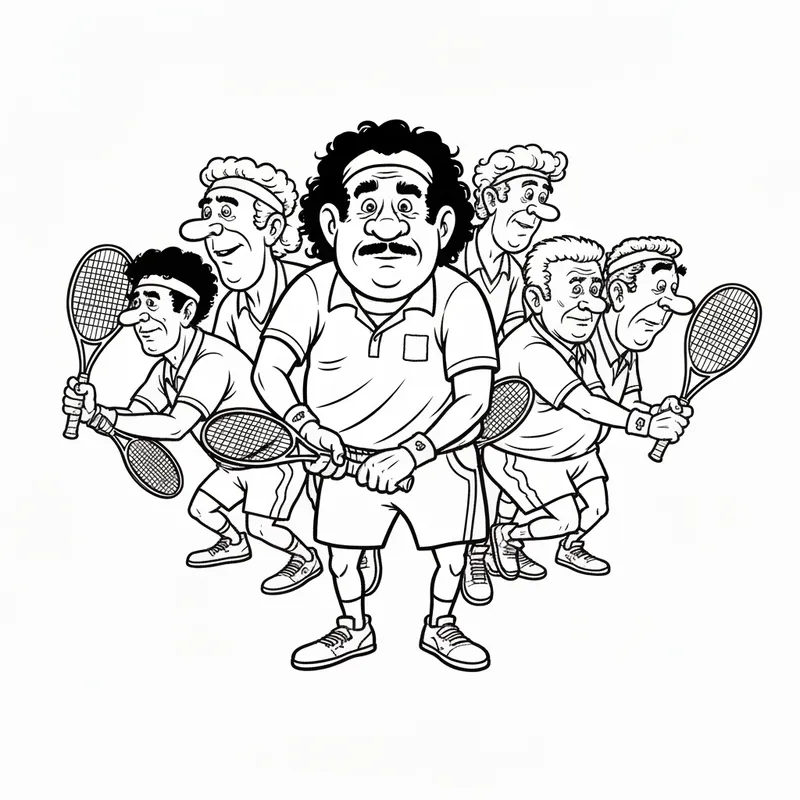 Knucklehead Men's Tennis Players Logo - Cartoon Design