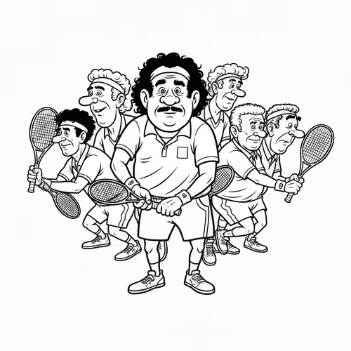 Knucklehead Men's Tennis Players Logo - Cartoon Design