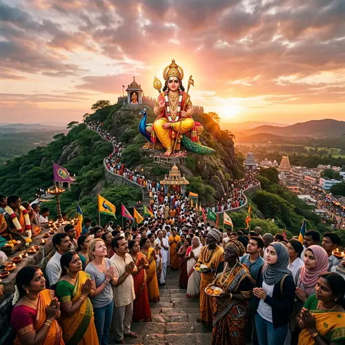 Blessings from Deity atop Hilly Landscape | Diversity & Faith Scene