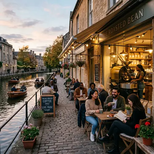 Tranquil Coffee Roaster Cafe by the Canal