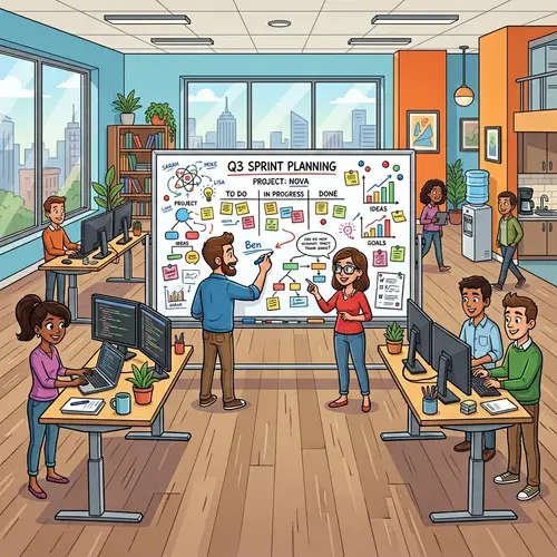 Modern Cartoon Office Without Chairs