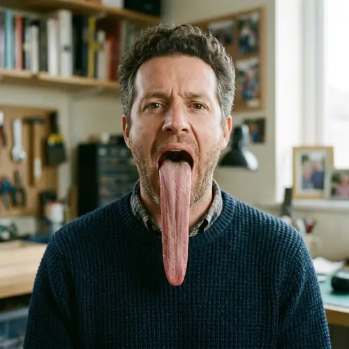 Unbelievable Tongue Length – Unique Facial Portrait