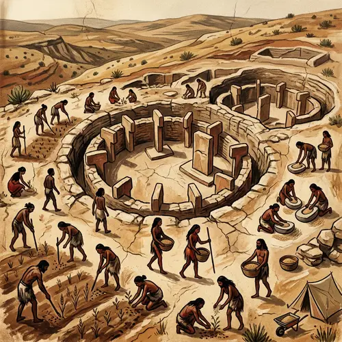 Hunter-Gatherer Farming at Göbeklitepe: Aerial Documentary Scene