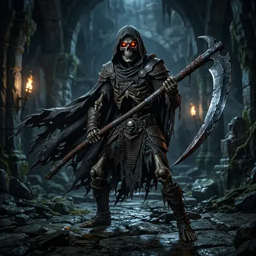 Menacing Skeleton Warrior with Scythe | Fantasy D&D Character