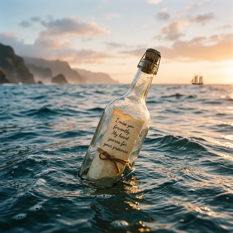 Romantic Message in a Bottle: Heartfelt Longing