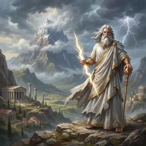 Zeus in Age of Mythology: Epic Scene Depicting the Powerful Deity