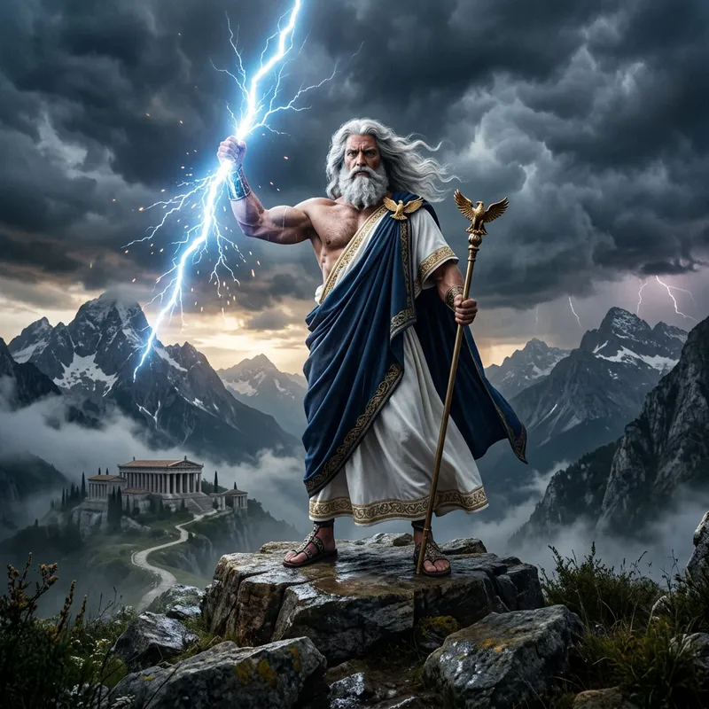 Zeus, Greek God of Thunder in Majestic Pose | Age of Mythology Art Zeus, Greek God of Thunder in Majestic Pose | Age of Mythology Art