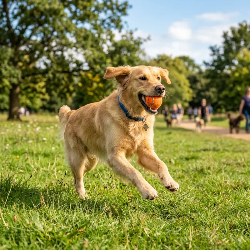 Dog Playing with Ball - Cute Pet Image for Fun Moments