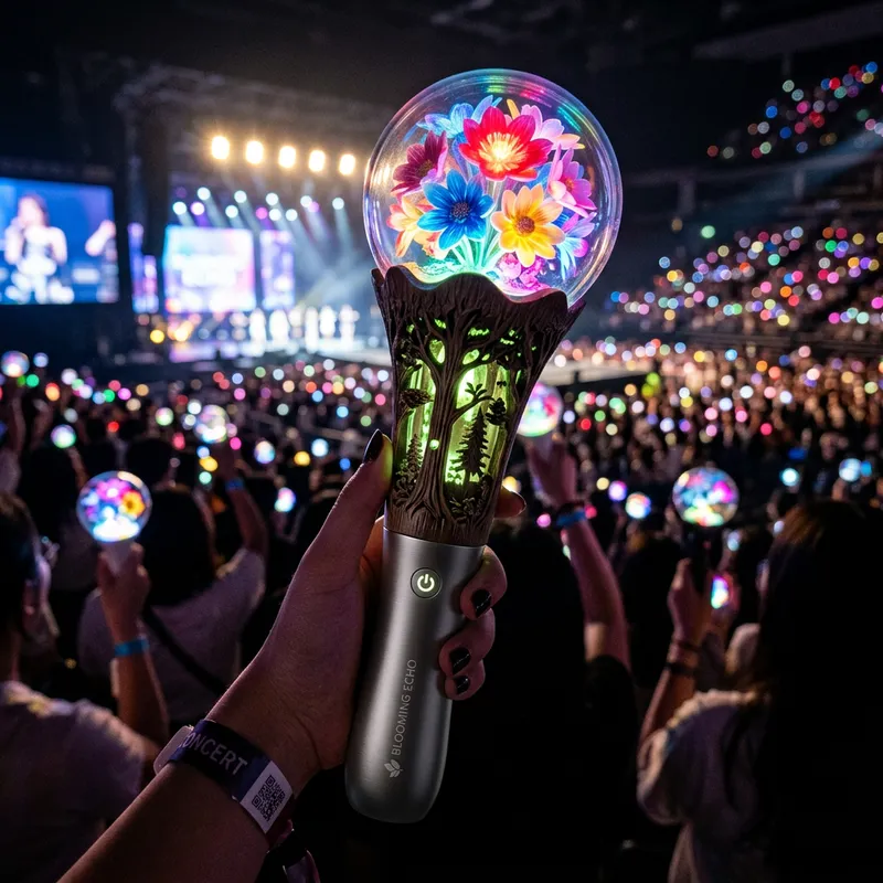 K-Pop Lightstick with Floral and Forest Elements | Nature-Inspired Design