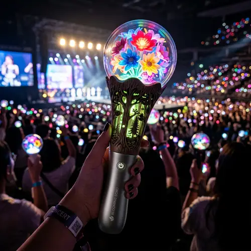 K-Pop Lightstick with Floral and Forest Elements