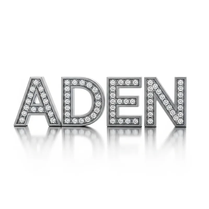 Silver Pendant with Diamonds - 'ADEN'