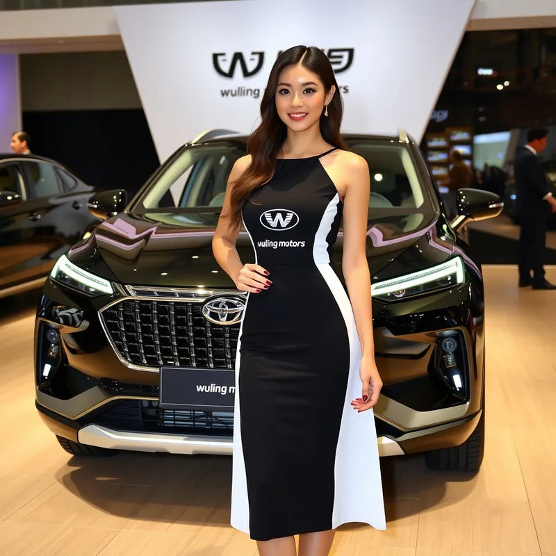 Beautiful Wuling Motors Car Sale at Exhibition