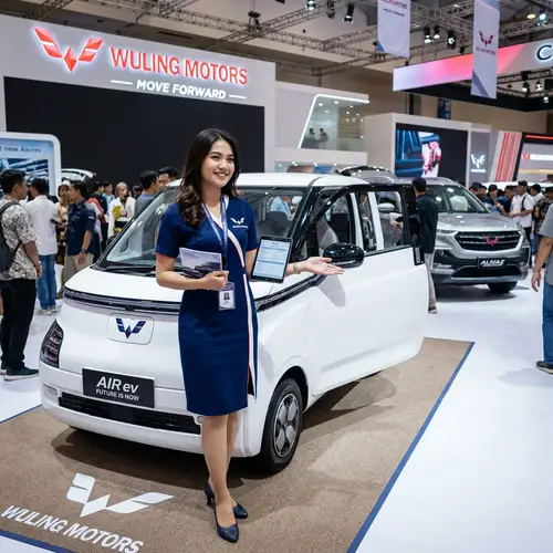 Beautiful Wuling Motors Car Sale at Exhibition