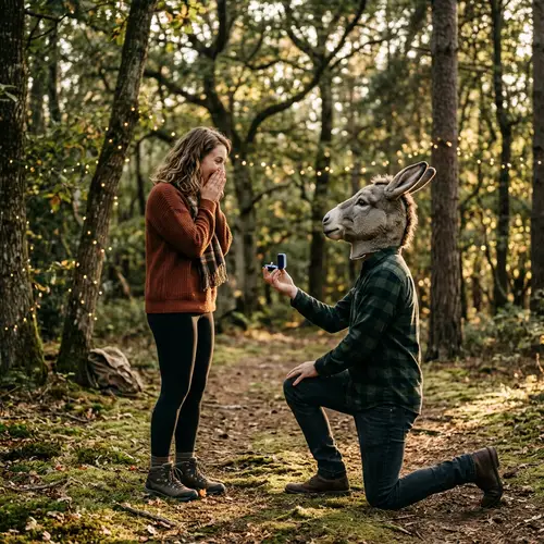 Romantic Marriage Proposal with Engagement Ring - Surprise Moment