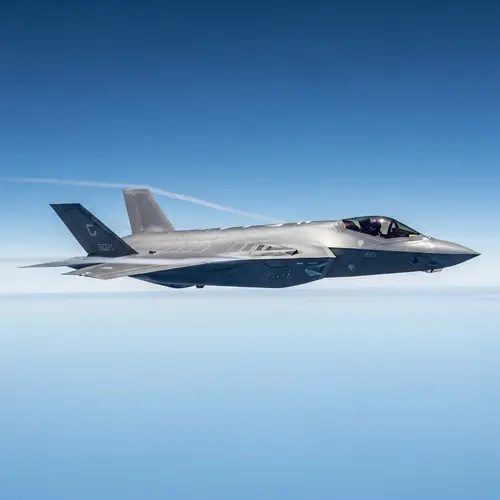 F35 Jet Flying High in the Sky