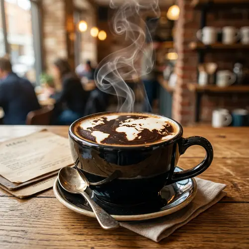 Earthy Latte Art: A Cup of Coffee Resembling Earth