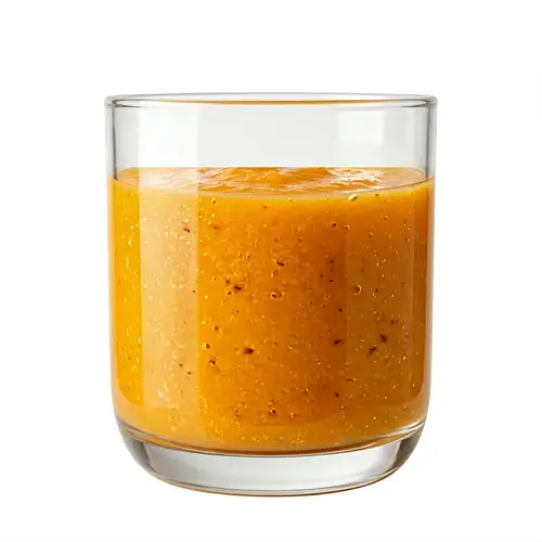 Bright Orange Smoothie Logo Design | Realistic Glass Art