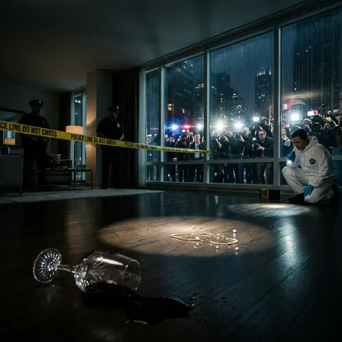 Dramatic Murder Scene in Luxurious Penthouse