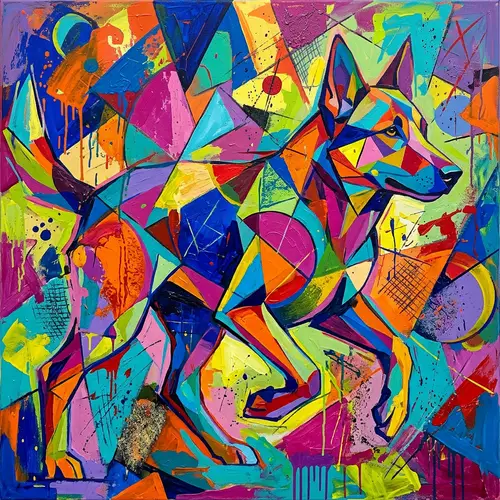 Abstract Dog Art | Unique Geometric Illustration