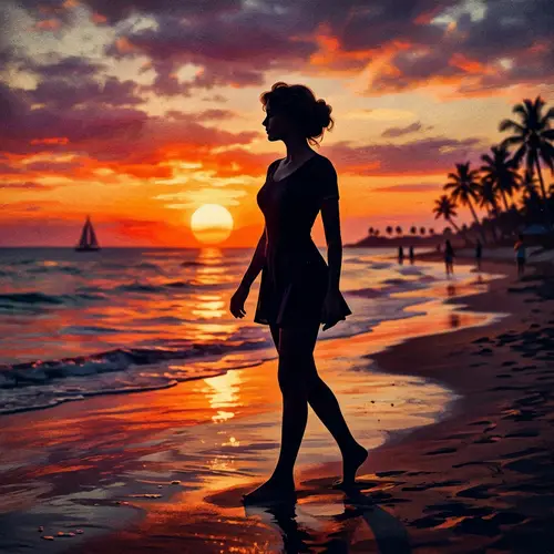 Vibrant Beach Paradise: Swimwear Elegance in Focus