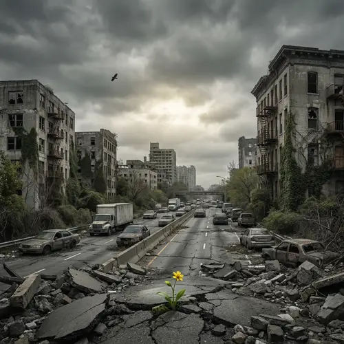 Apocalyptic World: Desolate Landscape of Resilience