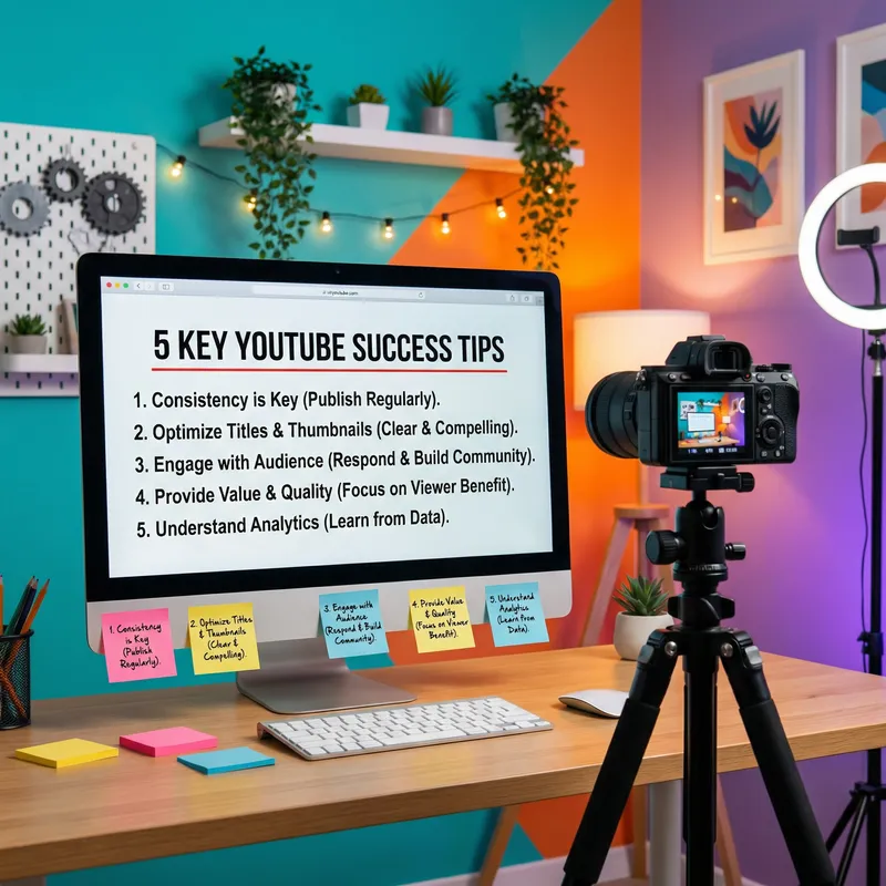YouTube Tips for Success | Modern Workspace Scene YouTube Tips for Success | Modern Workspace Scene